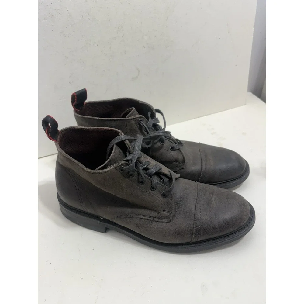 ALLEN EDMONDS Patton Cap Toe Boots 9.5 D Brown Leather Men's